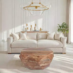 Royal Hampton 33 Inch Diamond Shape Acacia Wood Coffee Table With Smooth Top, Natural Brown