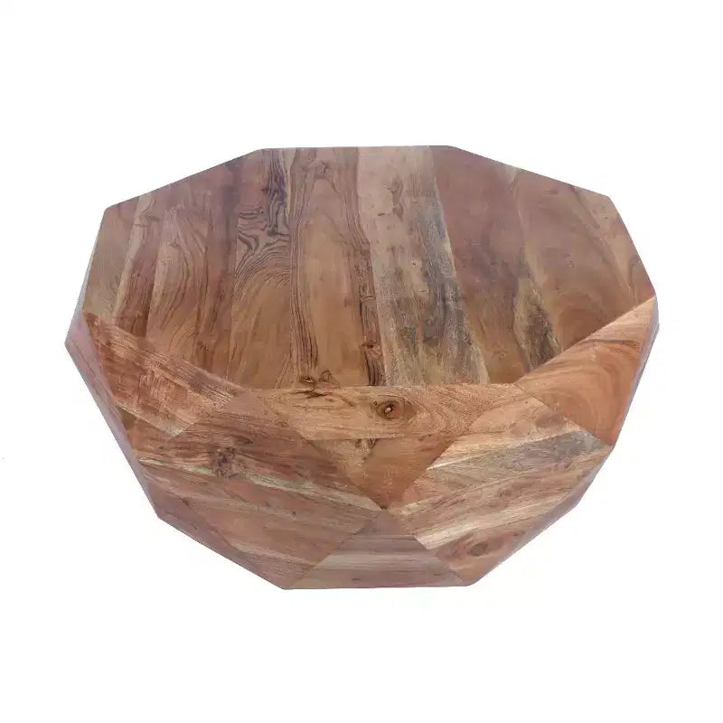Table basse ronde en bois d'acacia, 84 cm, marron naturel