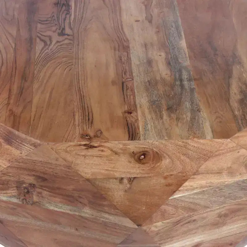 Table basse ronde en bois d'acacia, 84 cm, marron naturel