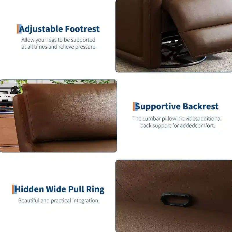 Fauteuil inclinable pivotant avec dossier réglable et oreilles rembourrées