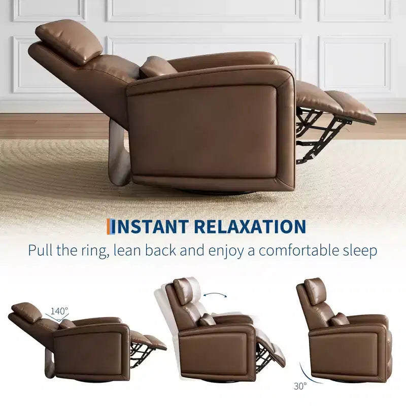 Fauteuil inclinable pivotant avec dossier réglable et oreilles rembourrées