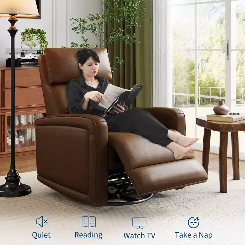 Fauteuil inclinable pivotant avec dossier réglable et oreilles rembourrées