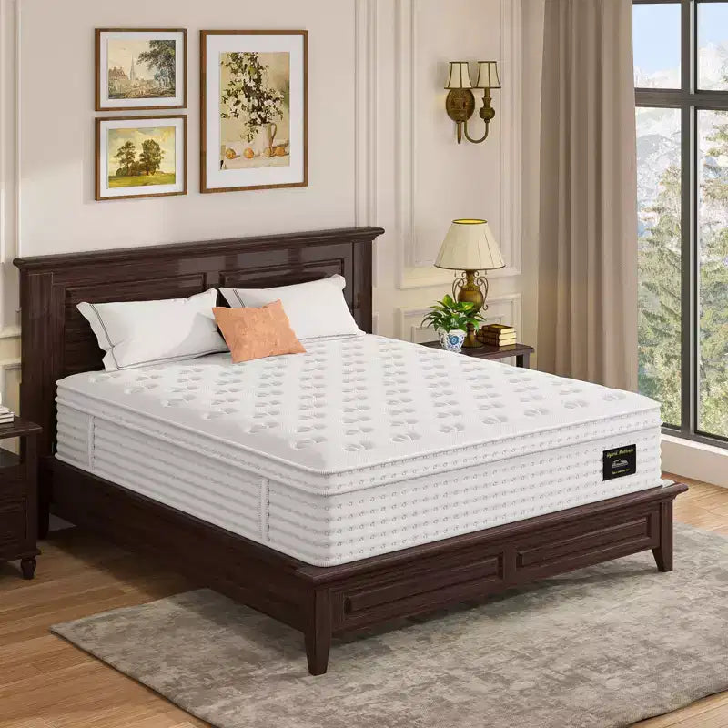 Okak 12/14IN Mattress with Memory Foam and Pocket Springs, Pressure Relief and Fiberglass Free Firm Mattress for Home, Hotel, Aparment
