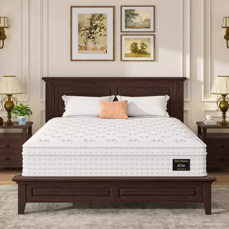 Matelas en mousse à mémoire de forme et ressorts ensachés de 12/14 pouces, fermeté moyenne, sans fibre de verre