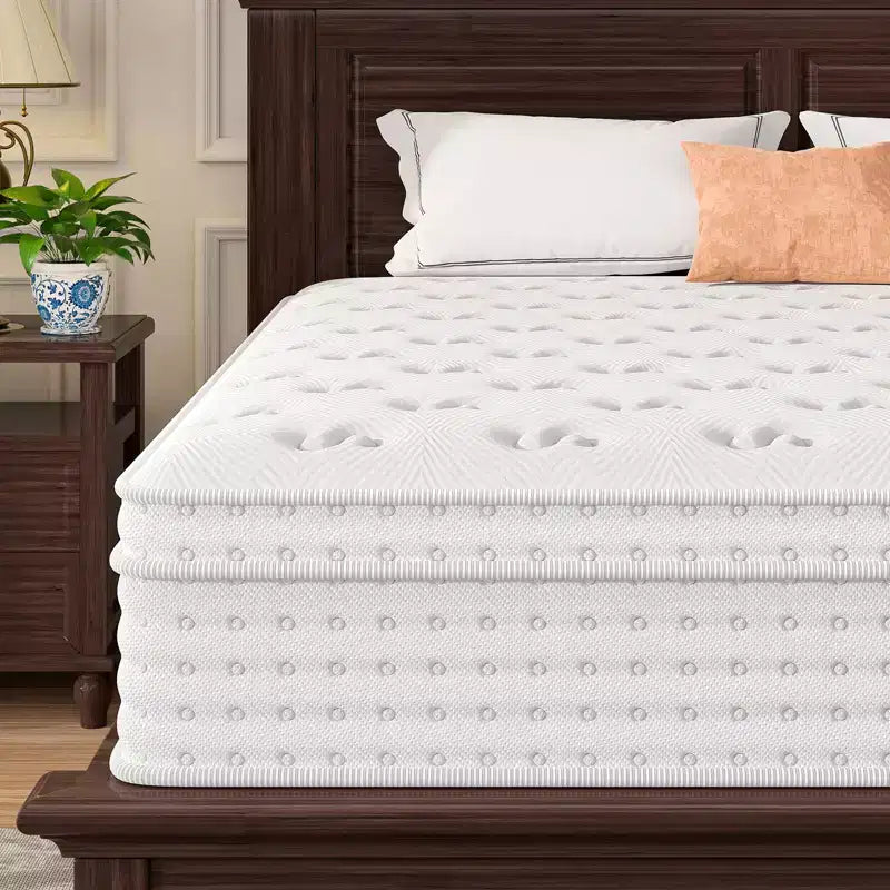 Matelas en mousse à mémoire de forme et ressorts ensachés de 12/14 pouces, fermeté moyenne, sans fibre de verre