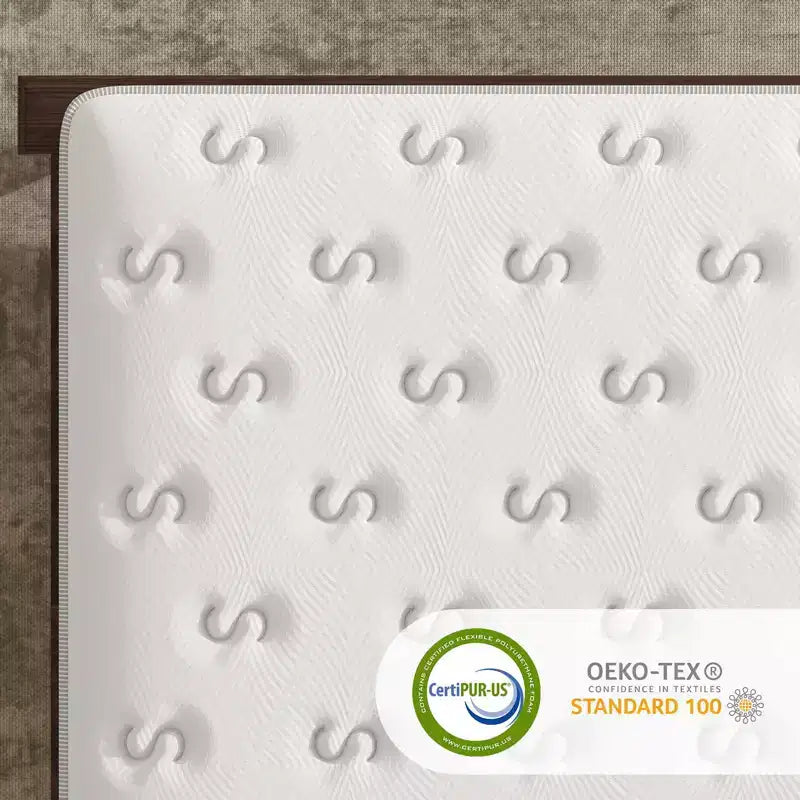 Matelas en mousse à mémoire de forme et ressorts ensachés de 12/14 pouces, fermeté moyenne, sans fibre de verre