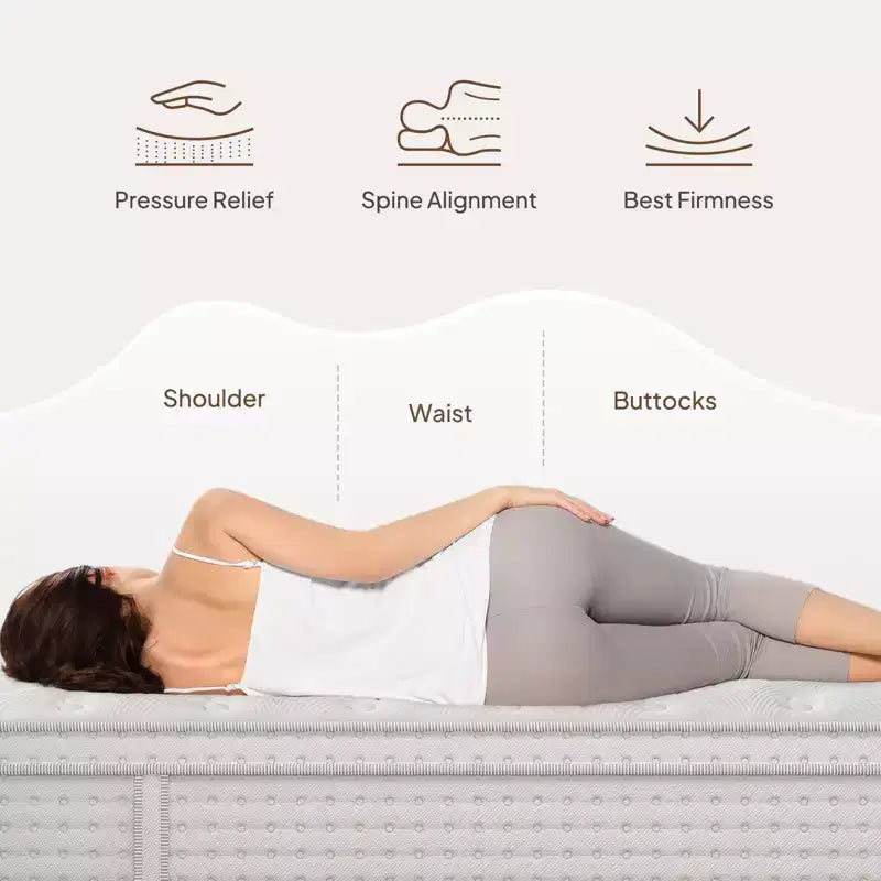 Matelas en mousse à mémoire de forme et ressorts ensachés de 12/14 pouces, fermeté moyenne, sans fibre de verre