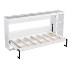Lit escamotable avec étagère et rangement – Taille simple et double, design pliable peu encombrant