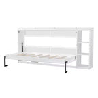 Lit escamotable avec étagère et rangement – Taille simple et double, design pliable peu encombrant