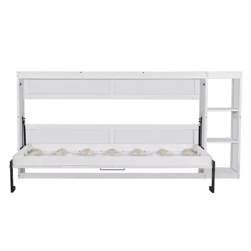 Lit escamotable avec étagère et rangement – Taille simple et double, design pliable peu encombrant