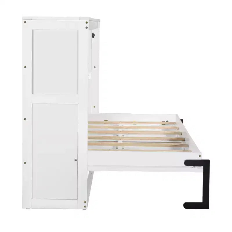 Lit escamotable avec étagère et rangement – Taille simple et double, design pliable peu encombrant