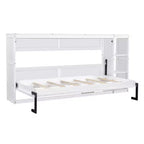 Lit escamotable avec étagère et rangement – Taille simple et double, design pliable peu encombrant