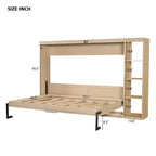 Lit escamotable avec étagère et rangement – Taille simple et double, design pliable peu encombrant