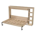 Lit escamotable avec étagère et rangement – Taille simple et double, design pliable peu encombrant