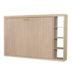 Lit escamotable avec étagère et rangement – Taille simple et double, design pliable peu encombrant