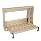 Lit escamotable avec étagère et rangement – Taille simple et double, design pliable peu encombrant
