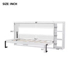 Lit escamotable avec étagère et rangement – Taille simple et double, design pliable peu encombrant