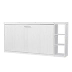 Lit escamotable avec étagère et rangement – Taille simple et double, design pliable peu encombrant