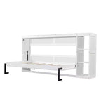 Lit escamotable avec étagère et rangement – Taille simple et double, design pliable peu encombrant