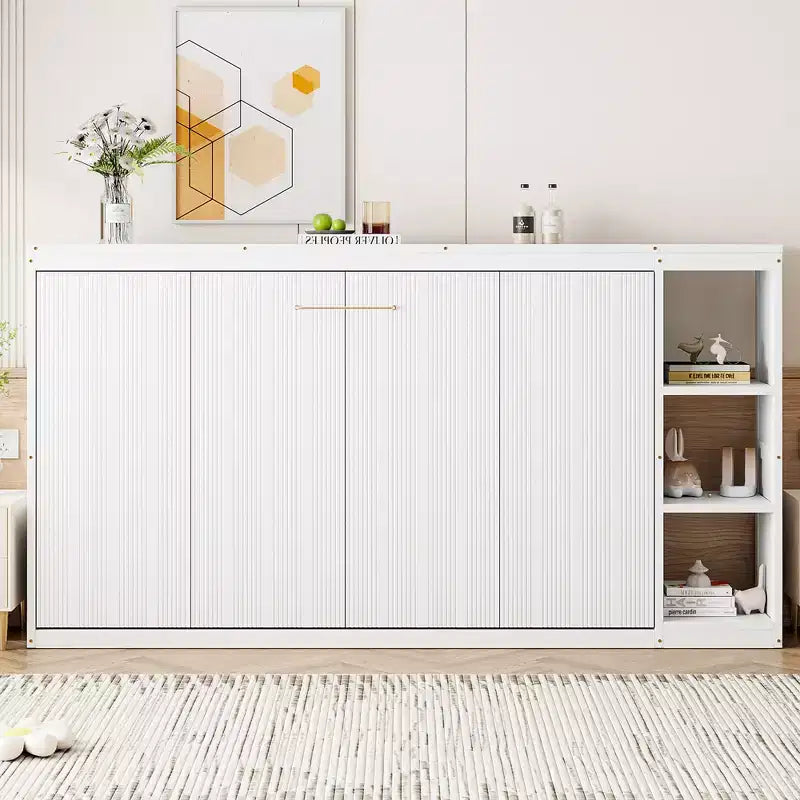 Murphy Bed Wall Bed with Bookshelf, Cabinet Bed Folding Wall Bed for Guest Room Office