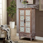 Bahut de rangement rustique en sapin de 69,9 cm avec 2 portes et 1 tiroir