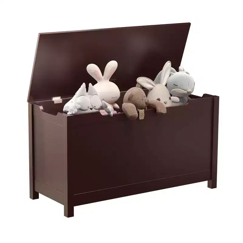Boîte de rangement pour jouets d'enfants avec couvercle à charnière sécurisée, assemblage rapide