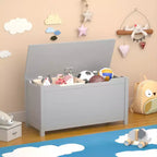 Boîte de rangement pour jouets d'enfants avec couvercle à charnière sécurisée, assemblage rapide