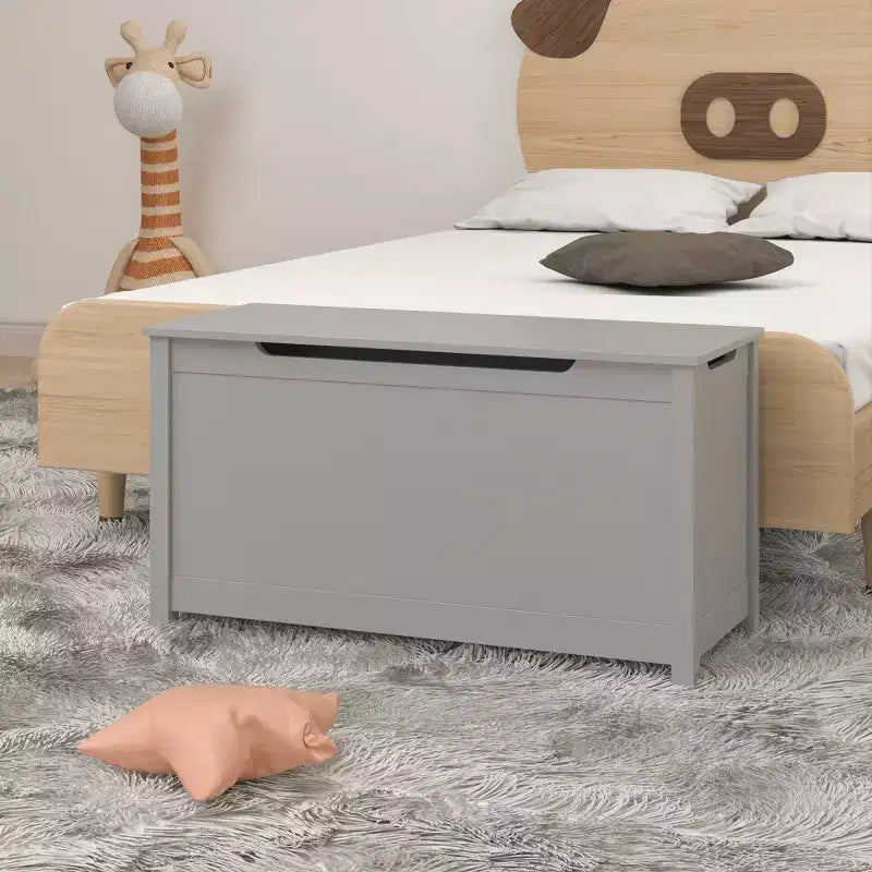 Boîte de rangement pour jouets d'enfants avec couvercle à charnière sécurisée, assemblage rapide