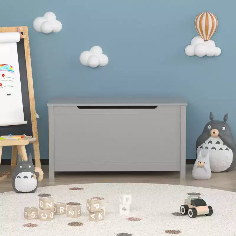 Boîte de rangement pour jouets d'enfants avec couvercle à charnière sécurisée, assemblage rapide