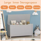 Boîte de rangement pour jouets d'enfants avec couvercle à charnière sécurisée, assemblage rapide