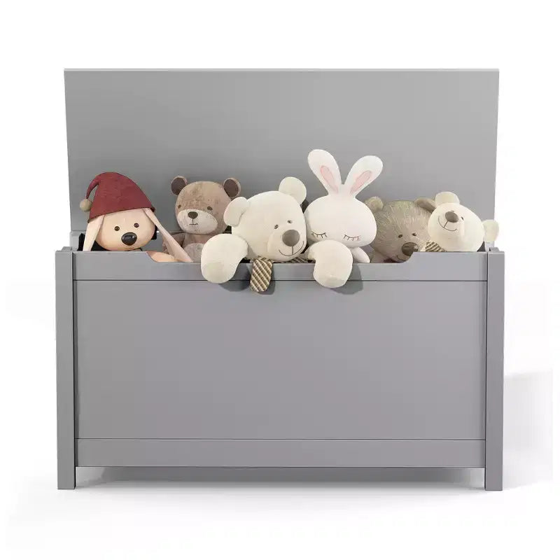 Boîte de rangement pour jouets d'enfants avec couvercle à charnière sécurisée, assemblage rapide