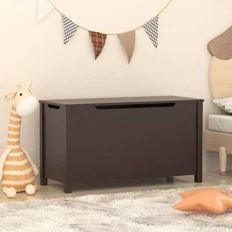 Boîte de rangement pour jouets d'enfants avec couvercle à charnière sécurisée, assemblage rapide