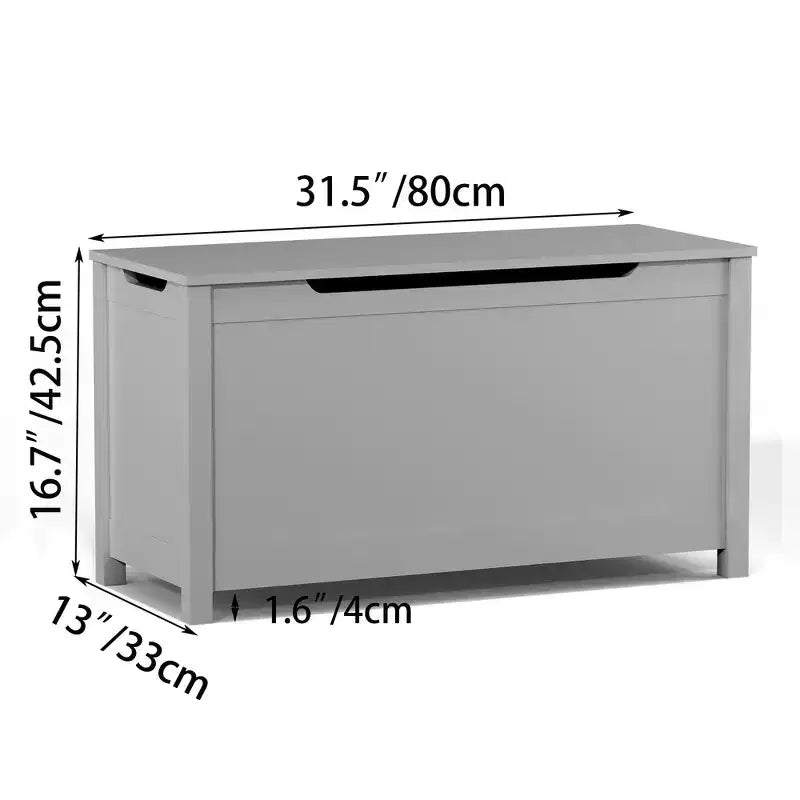 Boîte de rangement pour jouets d'enfants avec couvercle à charnière sécurisée, assemblage rapide
