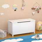 Boîte de rangement pour jouets d'enfants avec couvercle à charnière sécurisée, assemblage rapide