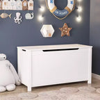 Boîte de rangement pour jouets d'enfants avec couvercle à charnière sécurisée, assemblage rapide
