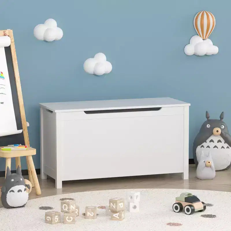 Boîte de rangement pour jouets d'enfants avec couvercle à charnière sécurisée, assemblage rapide