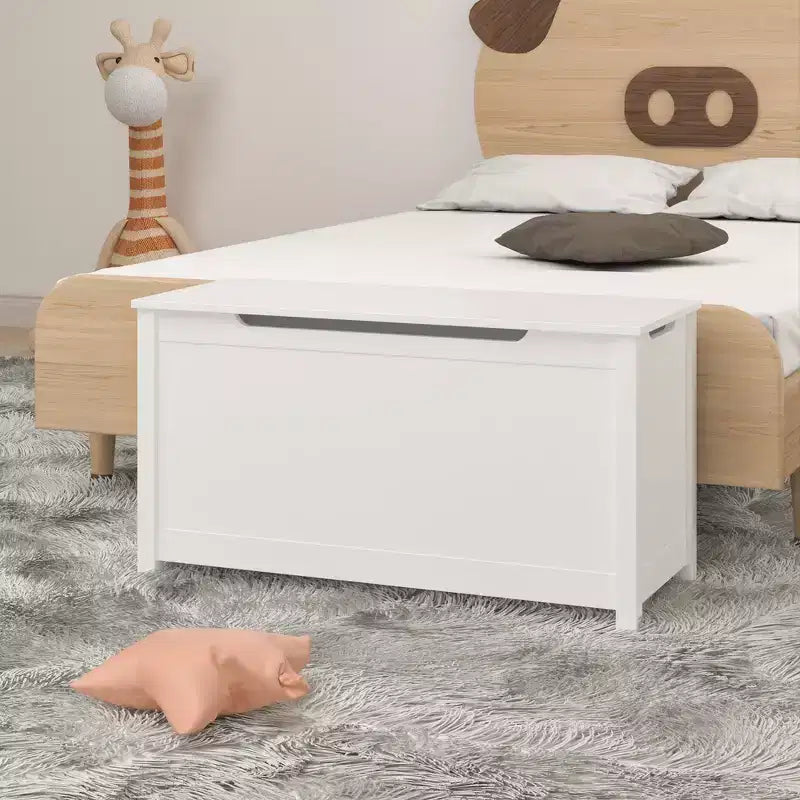 Boîte de rangement pour jouets d'enfants avec couvercle à charnière sécurisée, assemblage rapide
