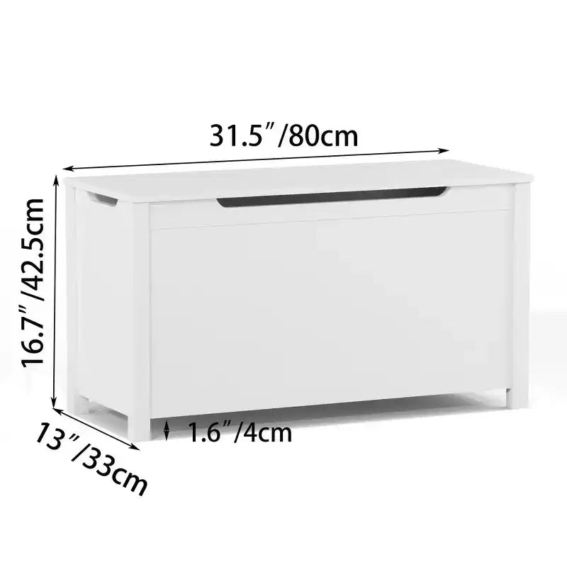 Boîte de rangement pour jouets d'enfants avec couvercle à charnière sécurisée, assemblage rapide