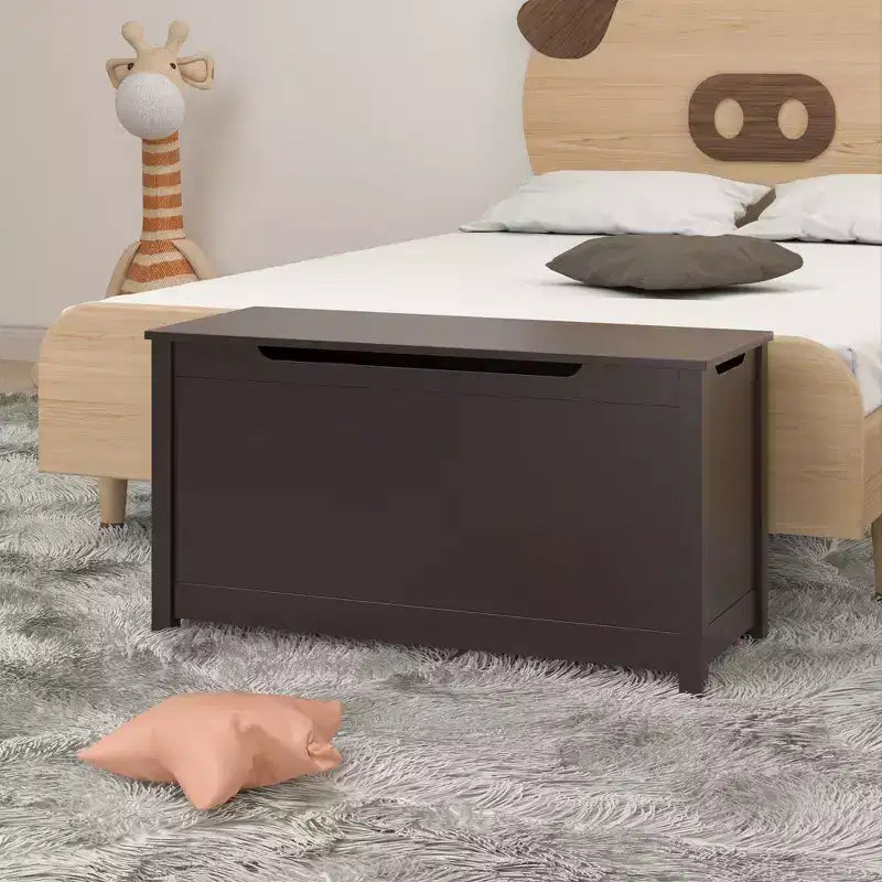 Boîte de rangement pour jouets d'enfants avec couvercle à charnière sécurisée, assemblage rapide