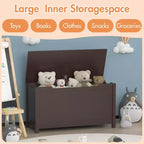 Boîte de rangement pour jouets d'enfants avec couvercle à charnière sécurisée, assemblage rapide