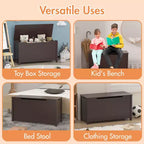 Boîte de rangement pour jouets d'enfants avec couvercle à charnière sécurisée, assemblage rapide