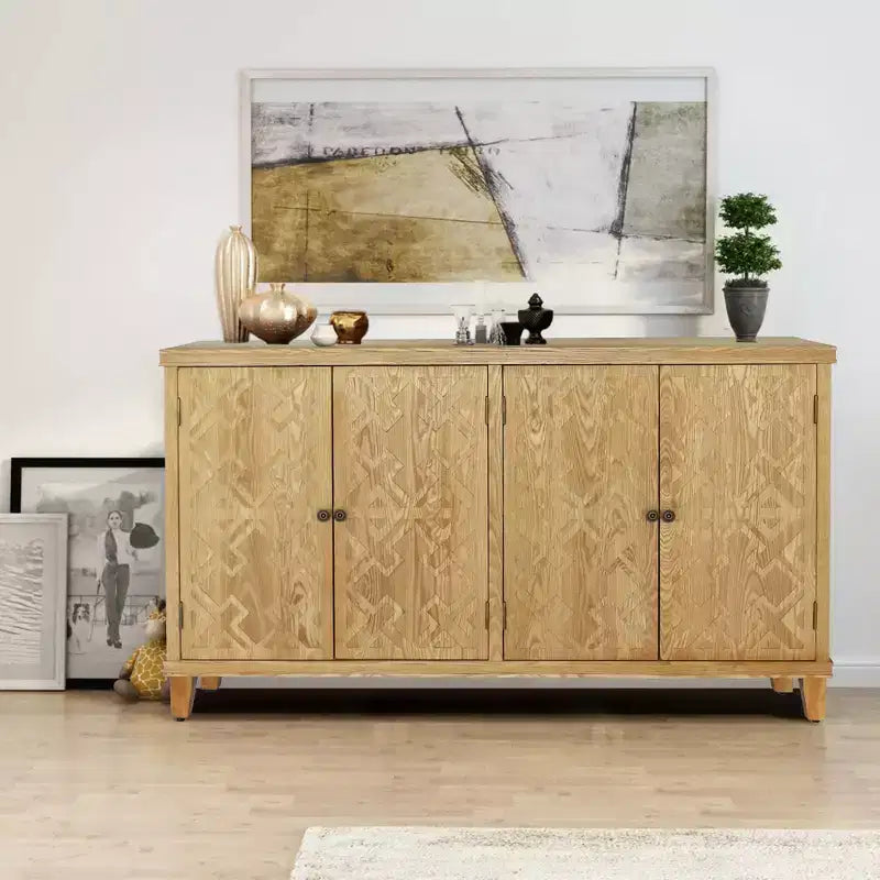 Meuble console de rangement 59 po avec 4 portes