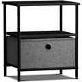 Sorbus 1 Drawers Nightstand with Shelf - Steel Frame, Wood Top & Easy Pull Fabric Bins - Perfect for Home, Bedroom, Office & College Dorm