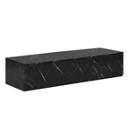Meuble TV de 200 cm avec 4 tiroirs, compatible avec les téléviseurs jusqu'à 224 cm, finition imitation marbre et noyer