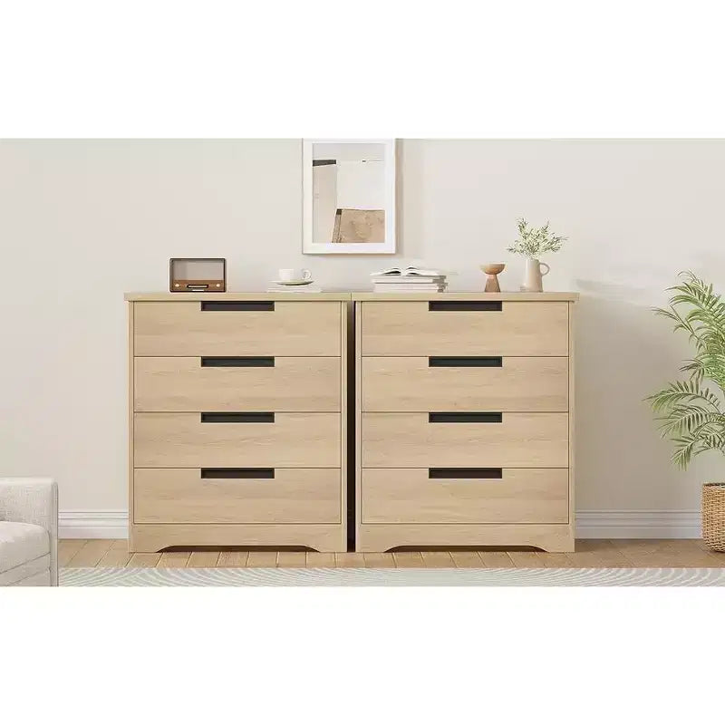 Commode 4 tiroirs avec poignées intégrées