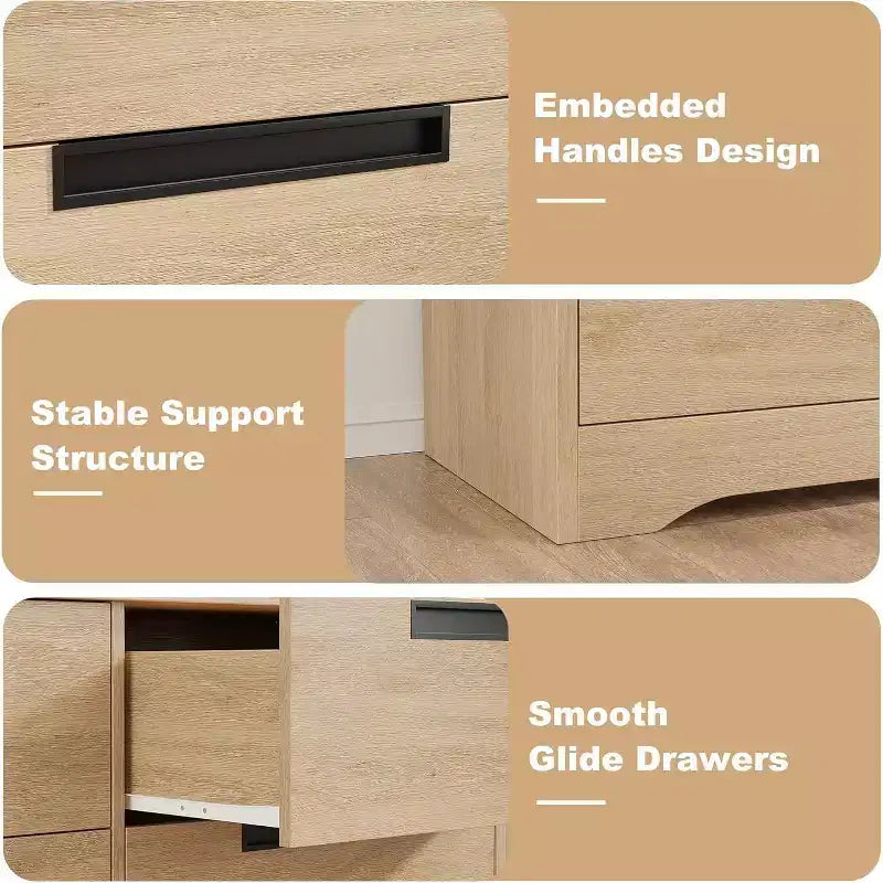 Commode 4 tiroirs avec poignées intégrées