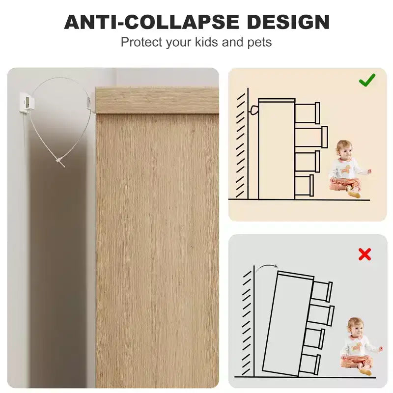 Commode 4 tiroirs avec poignées intégrées