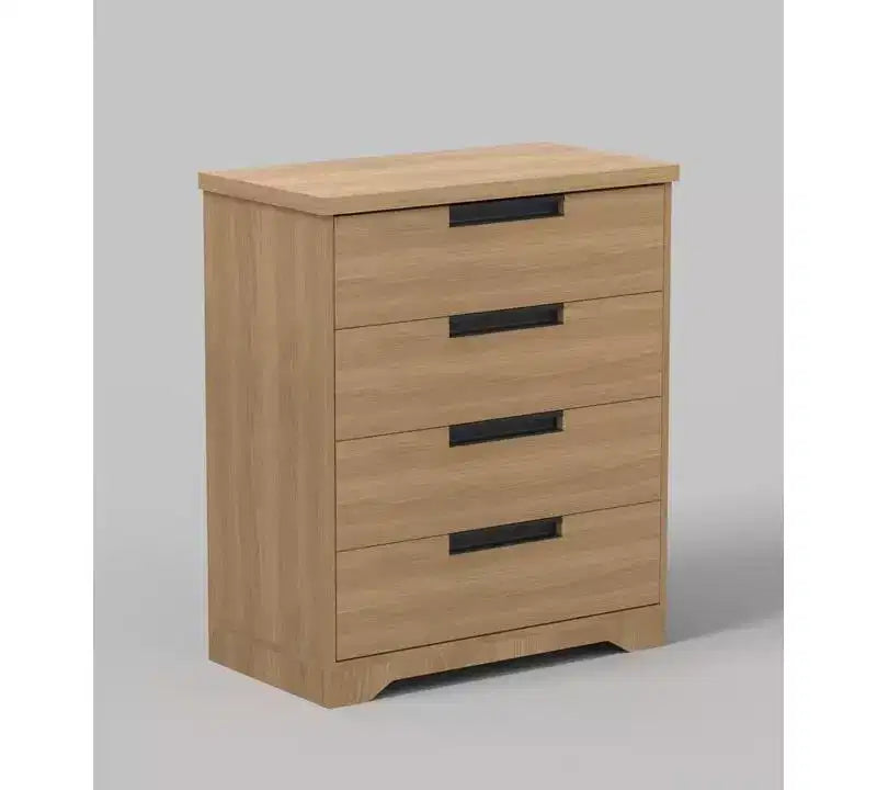 Commode 4 tiroirs avec poignées intégrées