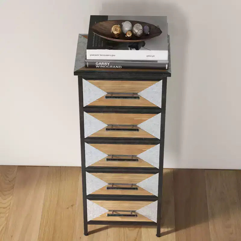 Meuble de rangement en bois à 5 tiroirs