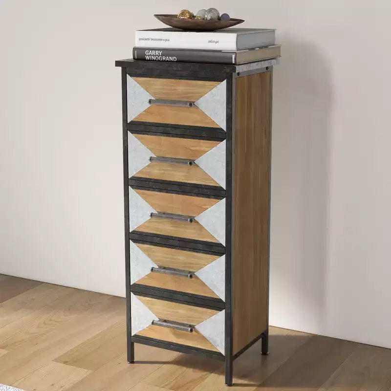 Meuble de rangement en bois à 5 tiroirs